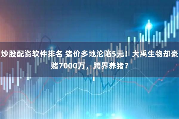 炒股配资软件排名 猪价多地沦陷5元！大禹生物却豪赌7000万，跨界养猪？